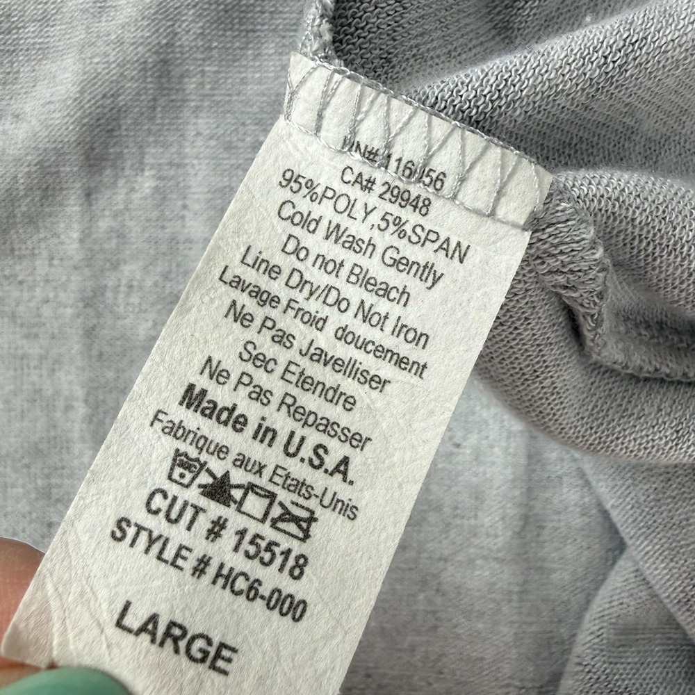 Jess & Jane Tunic Womens L Gray Scoop Neck Long Sleeve Rhinestone Jersey Relaxed - Picture 5 of 8